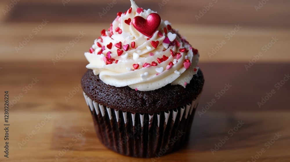 Sweetheart Cupcake: Simple, yet conveys affection and celebration.