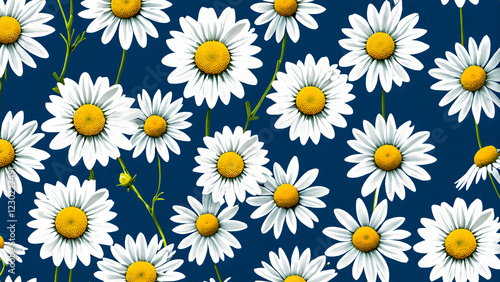 Daisy flowers on blue background