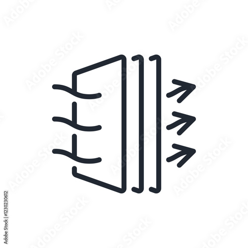 Air filter editable stroke outline icon isolated on white background flat vector illustration. Pixel perfect. 64 x 64.