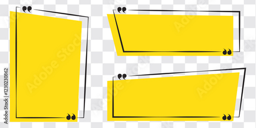 Quote text in speech bubble. Quote bubble testimonial banners. Quote box frames. Chatting, comment, remark, info windows shape