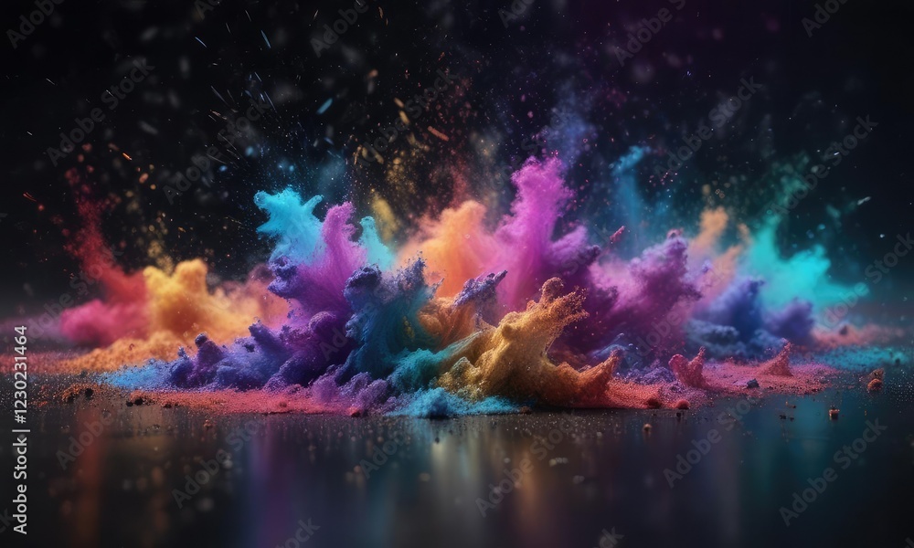 Iridescent holographic dust on dark background, shimmering, dark, holographic Iridescent holographic dust on dark background, shimmering, dark, holographic
