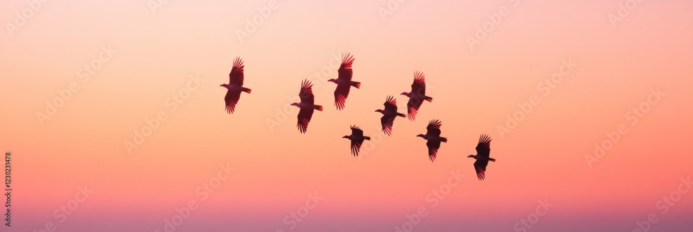 Obraz premium Silhouette Elegance for Buzzards Day Turkey Vultures in Twilight - Spring Wildlife and Eco-Tourism Promotion in Modern Conservation Strategies