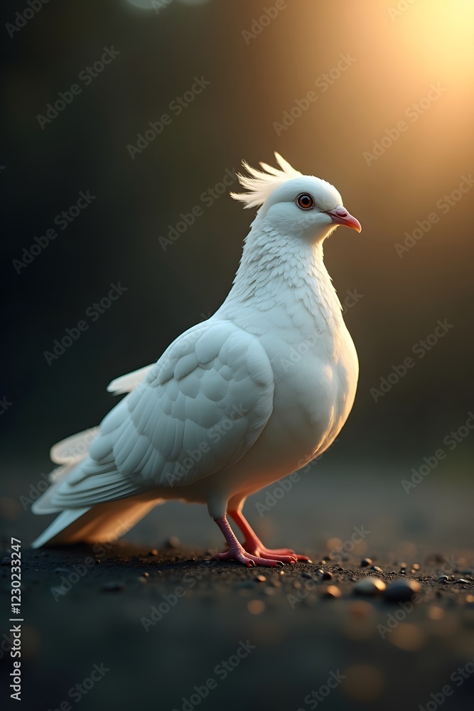 A stunning close-up of a white dove highlighting its graceful form and purity.
A stunning close-up of a white dove highlighting its graceful form and purity.
