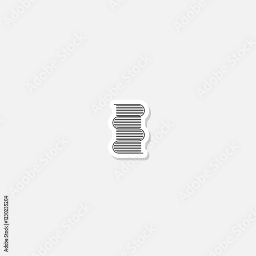 Books icon sticker isolated on gray background