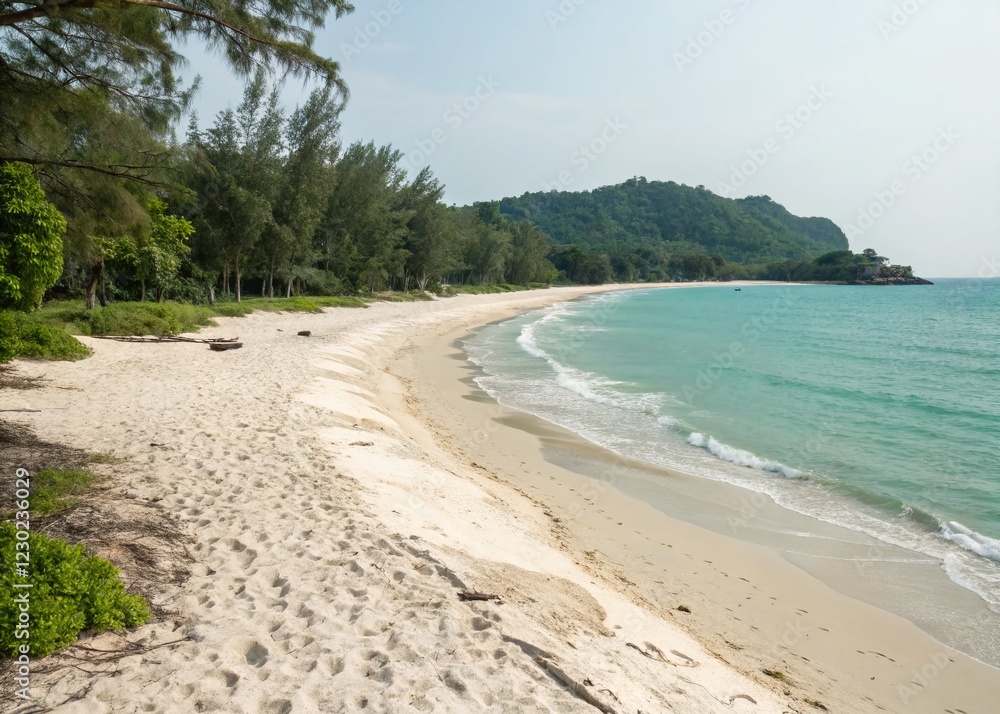 Khao Ta Mong Lai Forest Park Beach: Serene Tropical Shore in Prachuap Khiri Khan, Thailand Khao Ta Mong Lai Forest Park Beach: Serene Tropical Shore in Prachuap Khiri Khan, Thailand