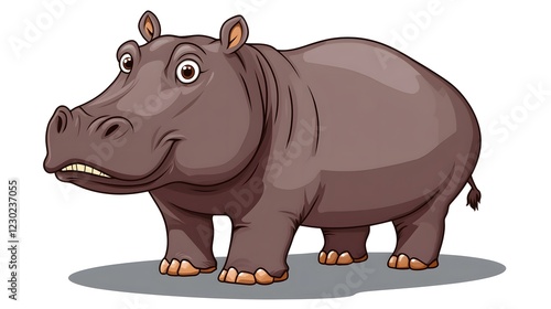 Hippopotamuse cartoon on white background