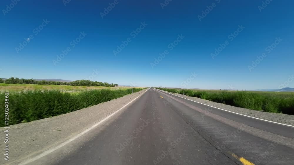 Oregon California Stateline Highway 161 West Lower Klamath Lake Rear View Driving Plates 02 USA Ultra Wide Oregon California Stateline Highway 161 West Lower Klamath Lake Rear View Driving Plates 02 USA Ultra Wide