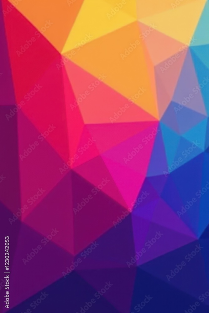 Interlocking polygons form a multi-hued gradient, ideal for cover art , interlocking, bold Interlocking polygons form a multi-hued gradient, ideal for cover art , interlocking, bold