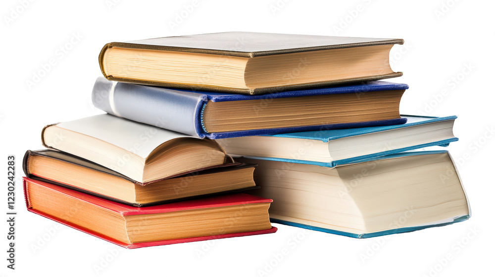 Isolated Stack of Assorted Antique Leather Bound Books Isolated Stack of Assorted Antique Leather Bound Books