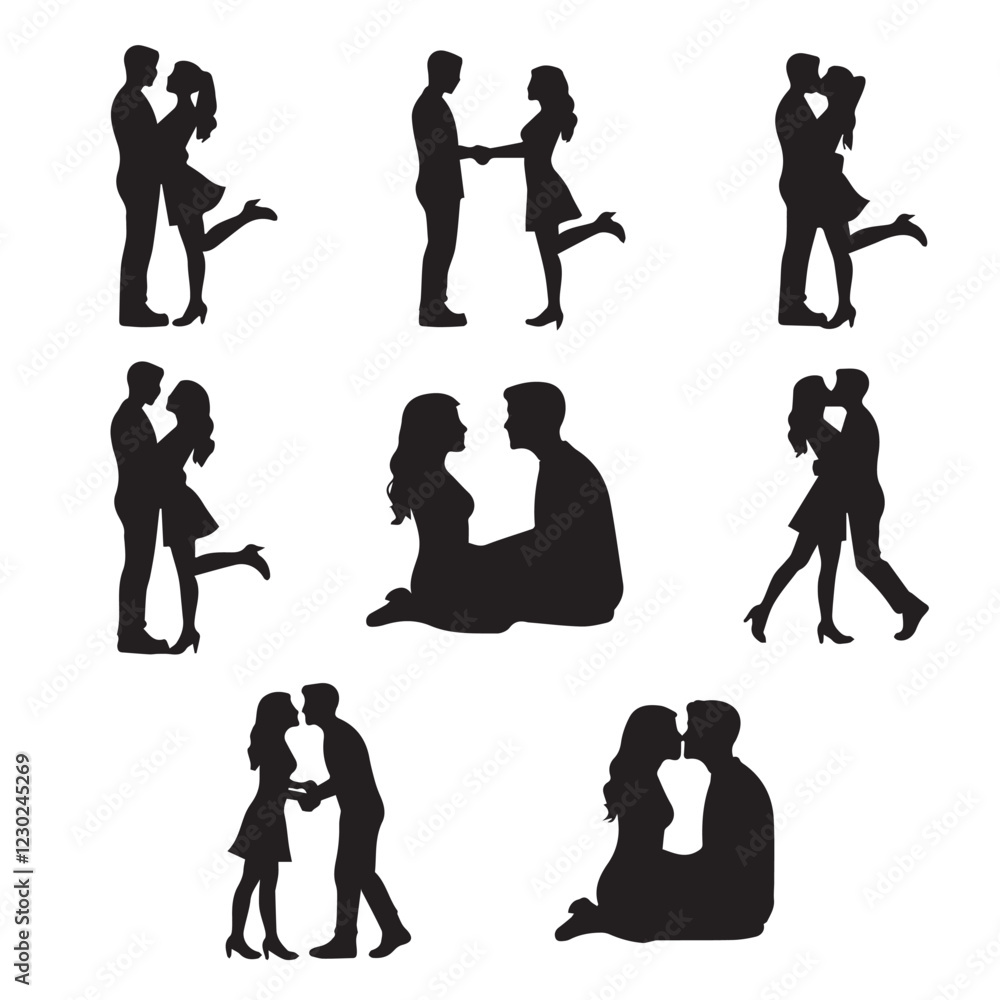 Fototapeta premium Silhouettes of Love Shadows of Romance