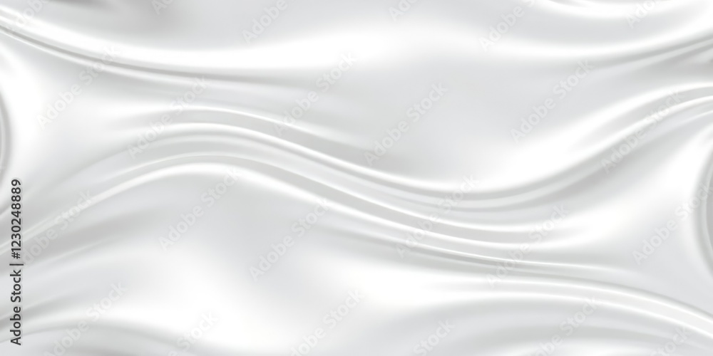 Fototapeta premium Shiny silver fabric with a sleek wave design, modern, abstract