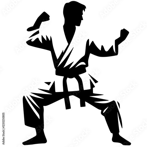 Martial arts silhouette