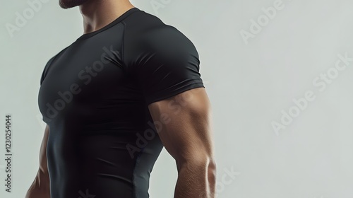 Versatile Black Compression T-Shirt Mockup for Sportswear Promotions
