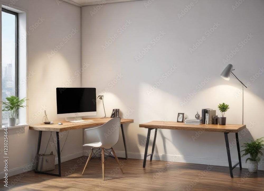 Minimalist workspace with a single task at hand, book, productivity Minimalist workspace with a single task at hand, book, productivity