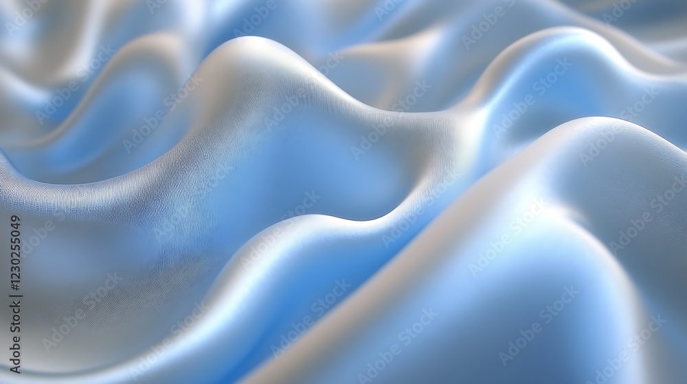 Obraz premium Abstract Blue Fabric Waves Gentle Undulations