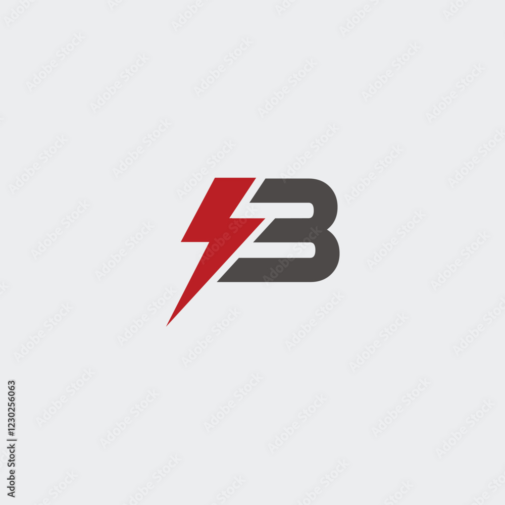 Fototapeta premium Electric Bolt with letter B Logo