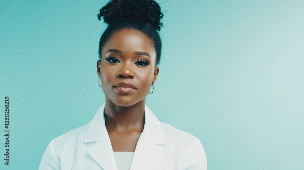 Confident Black Woman Doctor Wearing White Coat Confident Black Woman Doctor Wearing White Coat