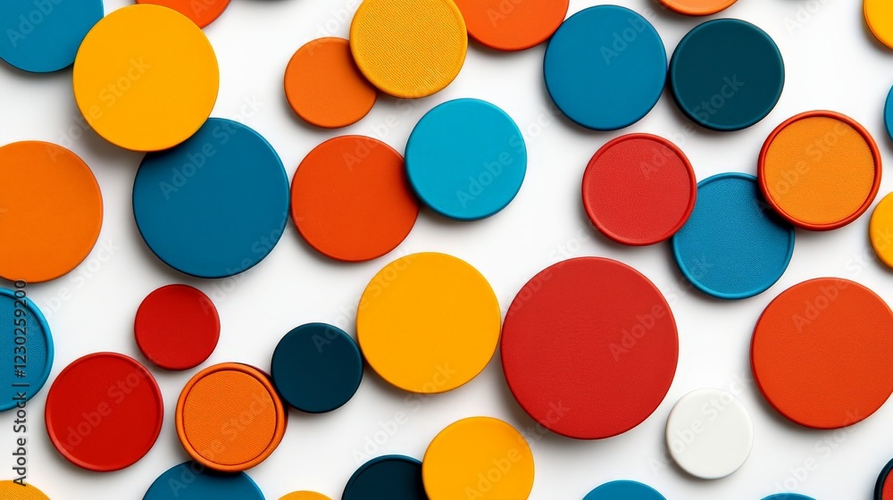 Colorful Circles Abstract: A vibrant collection of overlapping circles in red, orange, yellow, and teal creates a dynamic and playful abstract composition. Colorful Circles Abstract: A vibrant collection of overlapping circles in red, orange, yellow, and teal creates a dynamic and playful abstract composition.