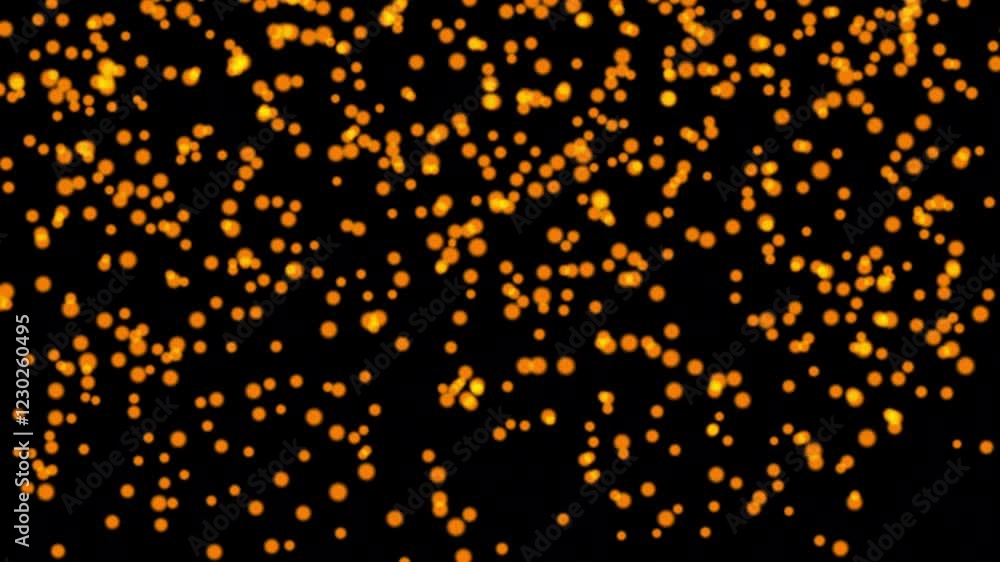Raising gold particles on black screen background motion graphic effect. Raising gold particles on black screen background motion graphic effect.