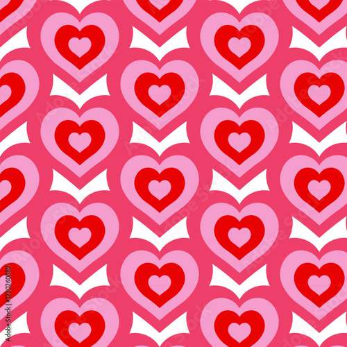 Seamless pattern with hearts. Fabric and paper design texture
