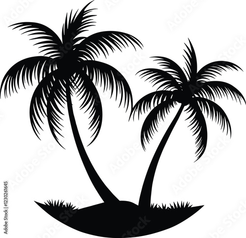 Palm Trees Silhouette Vector Illustration