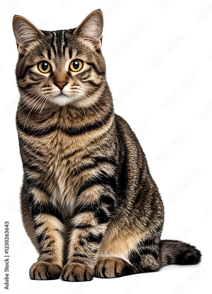 Obraz premium Tabby cat kitten isolated png clipart transparent