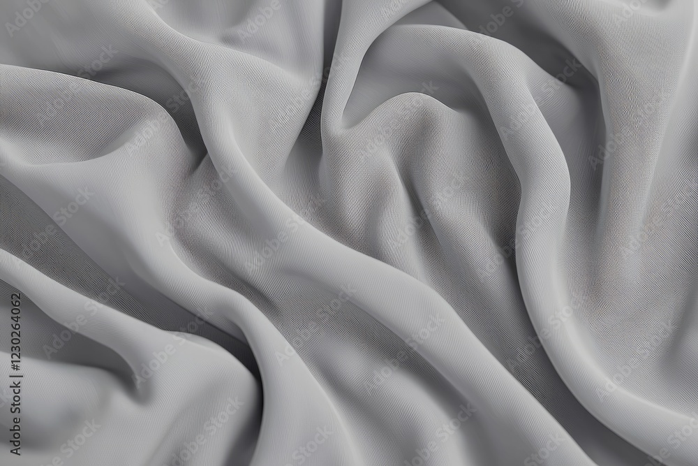 Obraz premium Draped Gray Fabric Showing Soft Texture and Flow