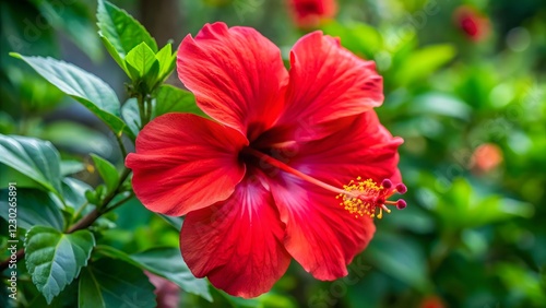 Wallpaper Mural Vibrant Red Hibiscus Flower in Bloom Torontodigital.ca