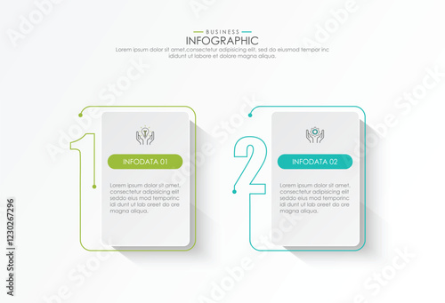 2 step process infographic template vector elements