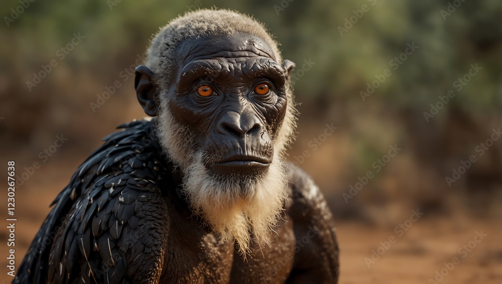 Fototapeta premium baboon sitting in the tree