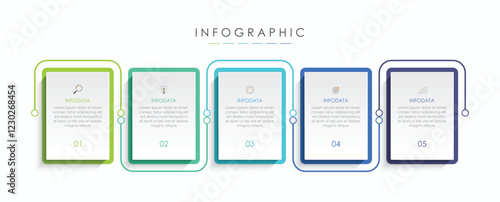 Infographic template five option process or 5 step for business