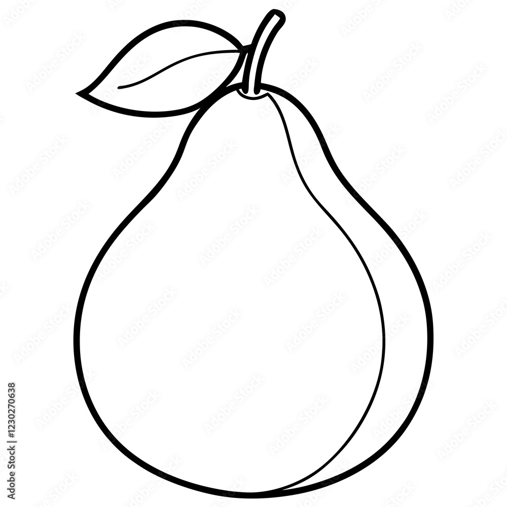 Stylized Pear Outline Vector Graphic Stylized Pear Outline Vector Graphic
