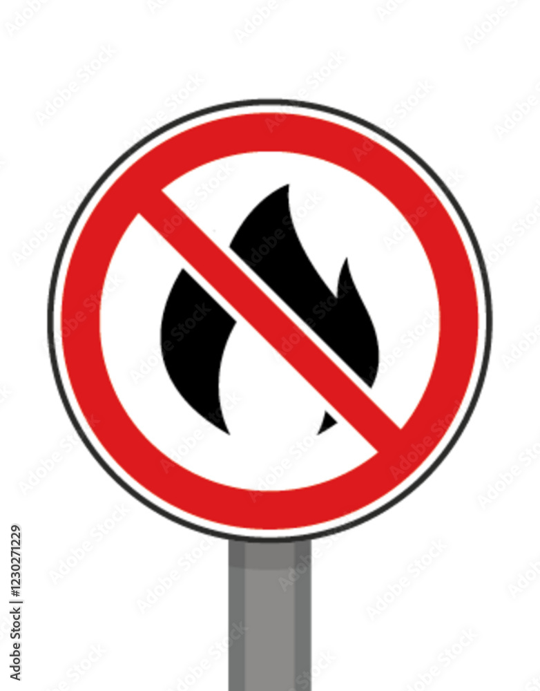 Panneau signalisation interdit rond rouge feu barbecue Panneau signalisation interdit rond rouge feu barbecue