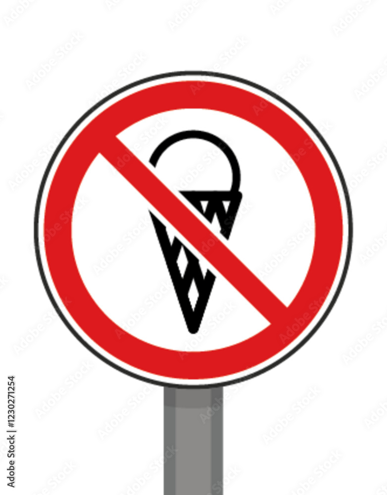 Panneau signalisation interdit rond rouge glace Panneau signalisation interdit rond rouge glace