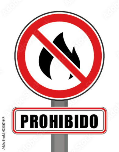 Señal de prohibición círculo rojo luz de barbacoa