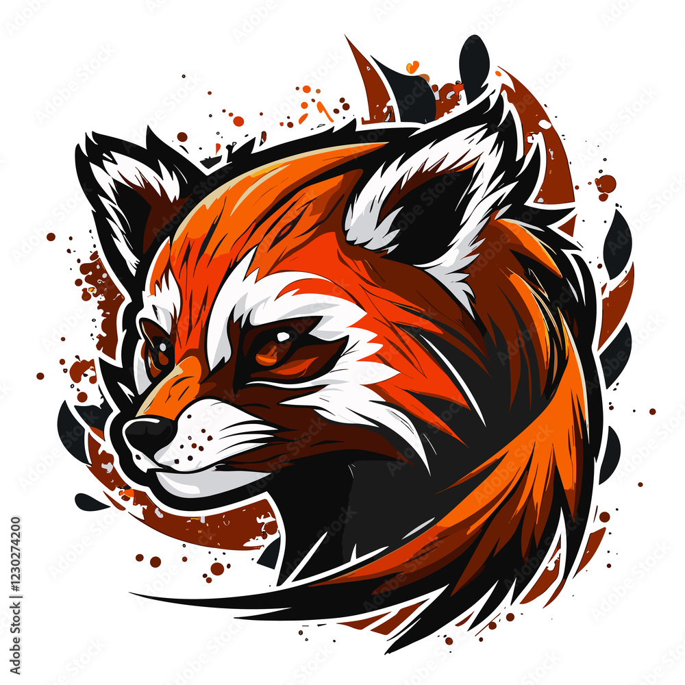 Fototapeta premium Graffiti Paint Red Panda Creative Inspiration