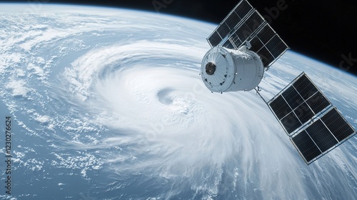 Hurricane observation from space earth orbit satellite imagery atmospheric phenomena aerial view climate impact