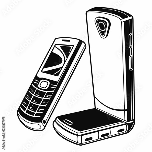 cellphone  vector silhouette black design white background