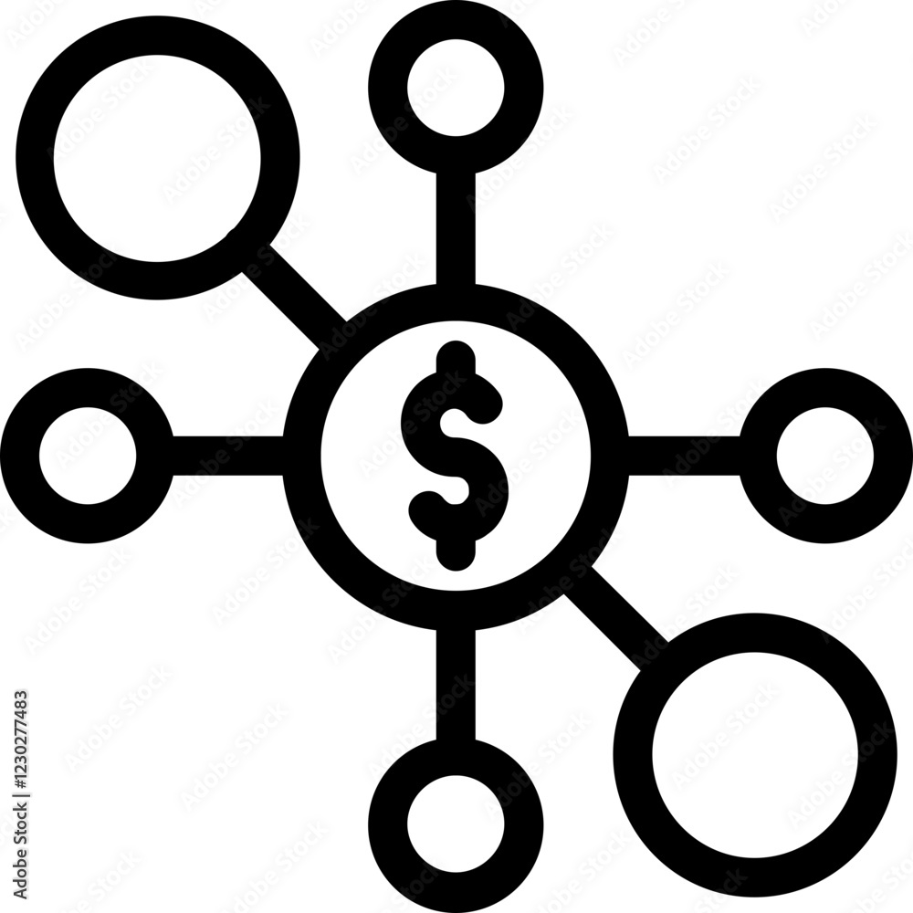 Money Distribution networking Icon Money Distribution networking Icon