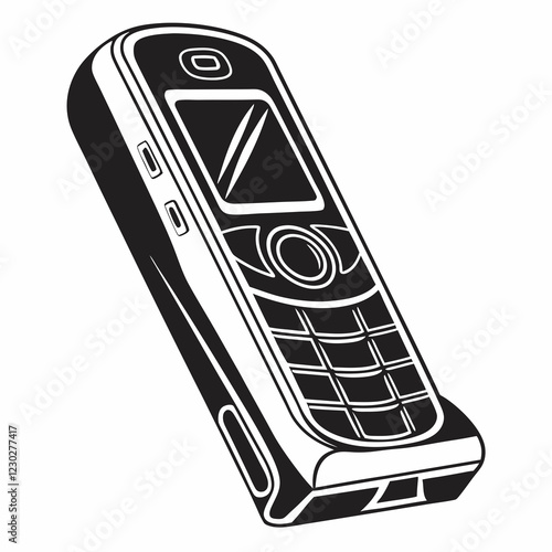 cellphone  vector silhouette black design white background