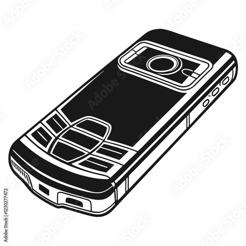 cellphone  vector silhouette black design white background