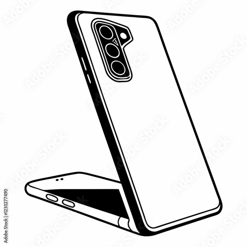 cellphone  vector silhouette black design white background