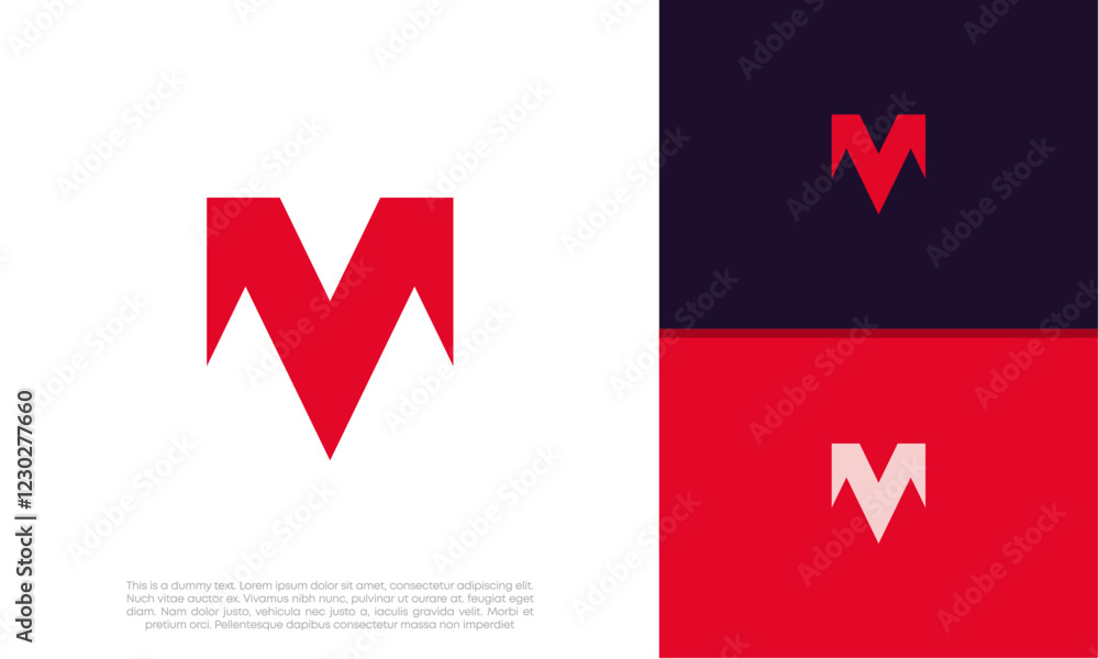 Initials M logo design. Initial Letter Logo. Innovative high tech logo template. Initials M logo design. Initial Letter Logo. Innovative high tech logo template.