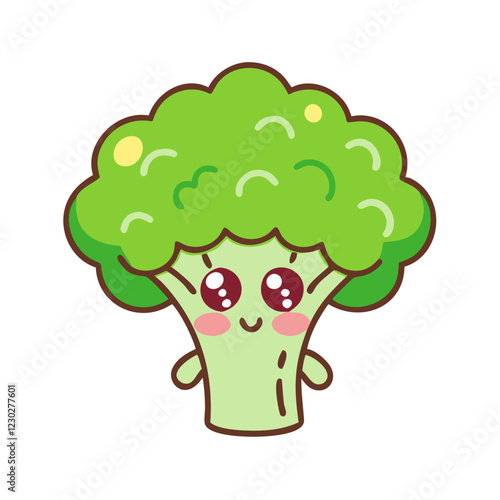 Broccoli in cute cartoon style