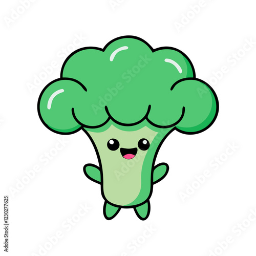 Broccoli in cute cartoon style