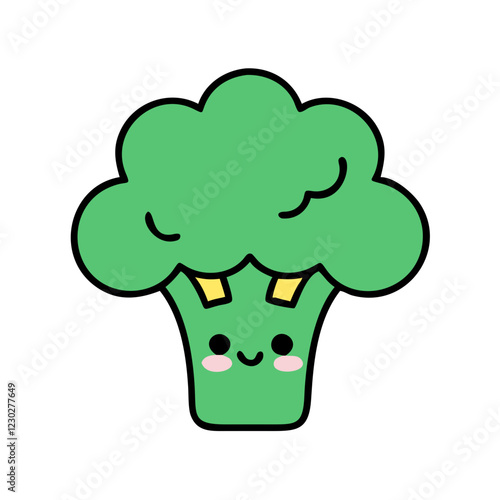 Broccoli in cute cartoon style