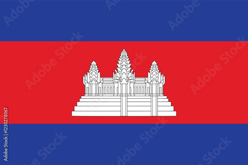 flag of Cambodia, Cambodian flag, flat vector