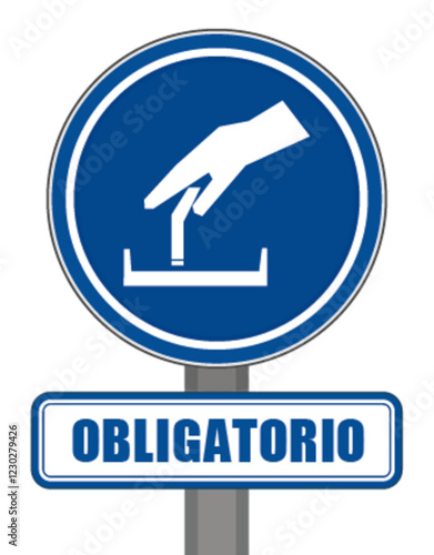 Cartel redondo azul obligatorio para apagar el cenicero