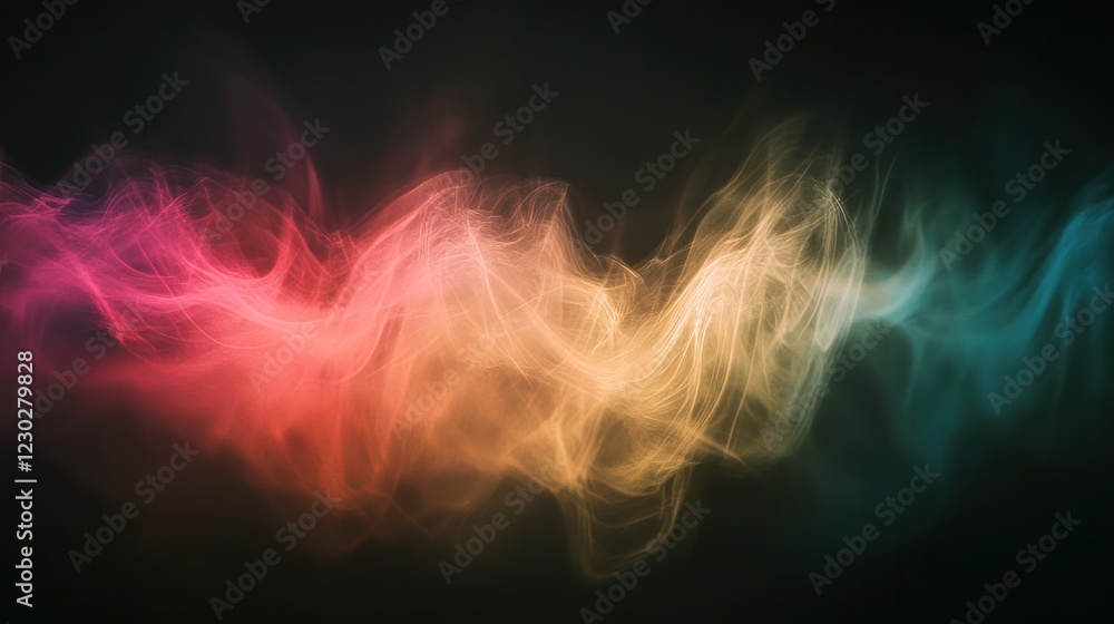 Fototapeta premium An abstract background with softly blurred, colorful lens flares against a black backdrop, creating a dynamic visual effect