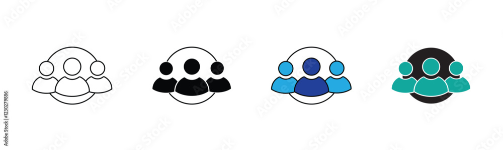 squad icon in different style vector illustration. two colored and black squad vector icons designed in filled, outline, line and stroke style can be used for web, mobile, ui squad icon in different style vector illustration. two colored and black squad vector icons designed in filled, outline, line and stroke style can be used for web, mobile, ui